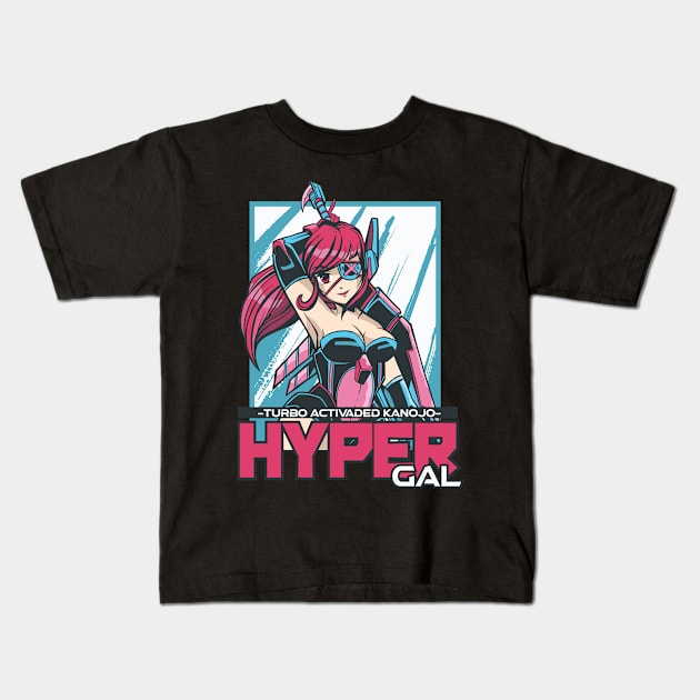 Hyper Speed Anime Girl Kids T-Shirt by MimicGaming